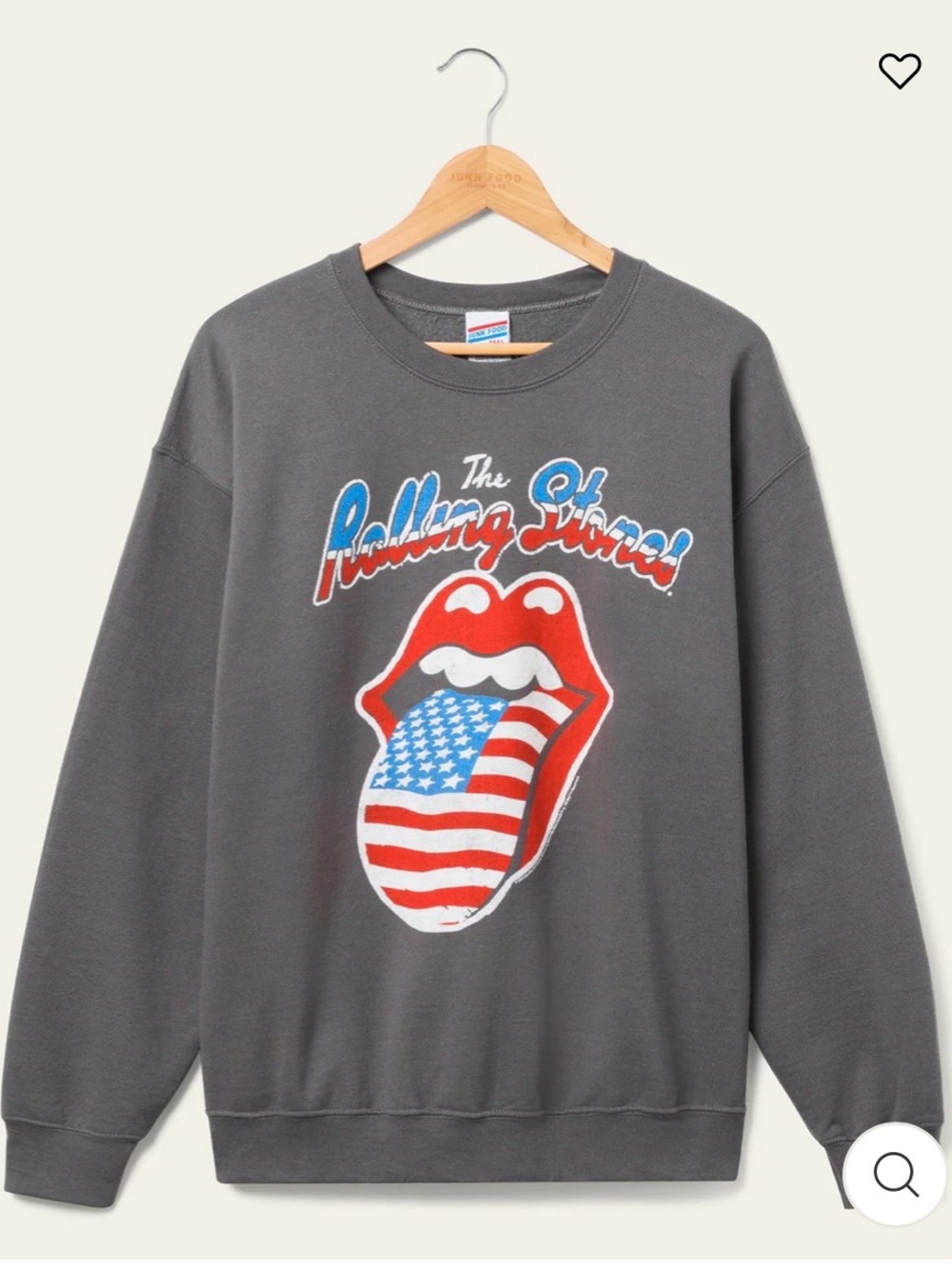 Junk Food/The Rolling Stones Crewneck Sweatshirt/Charcoal/Unisex XXL/SEALED!
